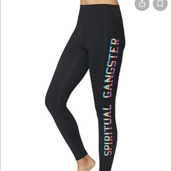 Spiritual gangster high waist seamless leggings with logo on the leg barely worn - Picture 6 of 8